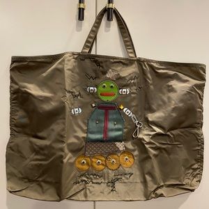 PRADA Tote Bag Rarity Robot Nylon Triangular Plate Army green High Capacity